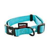 Collier nylon réglable 16-30/45 turquoise