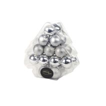 Set de 24 boules de Noël 4cm argent