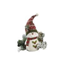 Décoration Noël Bonhomme de neige bâtons de ski 42cm