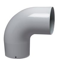 Coude 90° email blanc 125 - TEN