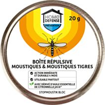 Répulsif solide anti-moustiques 20gr - HOME DEFENSE