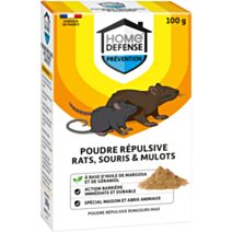 Poudre répulsive rats, souris et mulots 100gr - HOME DEFENSE