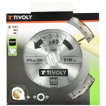 Lame de scie circulaire pour bois dur/stratifié/parquet Ø190 mm - TIVOLY