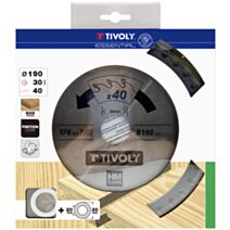 Lame de scie circulaire pour bois dur/stratifié/parquet Ø190 mm - TIVOLY