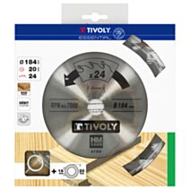 Lame scie circulaire bois Ø184 mm/24 dents alésage 20-16mm