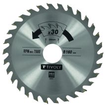 Lame scie circulaire bois Ø160 mm/30 dents alésage 30-20mm