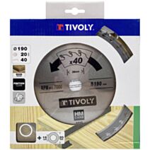 Lame de scie circulaire pour bois dur/stratifié/parquet Ø190 mm - TIVOLY