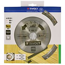 Lame de scie circulaire pour bois dur/stratifié/parquet Ø210 mm - TIVOLY