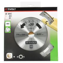 Lame de scie circulaire pour bois/plâtre Ø250 mm - TIVOLY