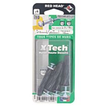 4 chevilles autobloquantes X Tech Ø 10x46 mm - RED HEAD
