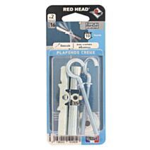 2 Chevilles Ø6x60mm + 2 Crochets - RED HEAD