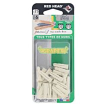 25 Chevilles Grapex Polypropylène Ø6x25mm - RED HEAD