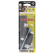 2 chevilles Tamfix + goujons M8 pour charges lourdes.