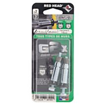 2 Chevilles G2X Ø12x50mm + Vis TH Ø6x60mm - RED HEAD