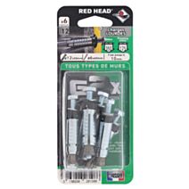 Lot de 6 chevilles G2X Ø12x50 mm + vis - RED HEAD