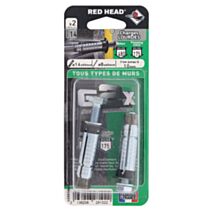 2 Chevilles G2X Ø14x55mm + Vis TH Ø8x60mm - RED HEAD