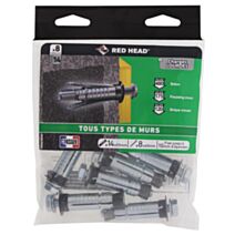 Sachet de 8 chevilles  G2X Ø14x55mm + vis TH Ø8x60mm - RED HEAD