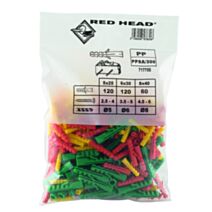 Sachet de cheville PP Ø5x25 + Ø6x30 + Ø8x40mm RED HEAD