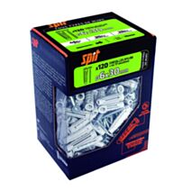 120 chevilles nylon universelles Ø6x30mm + vis TF Ø4x40mm - SPIT