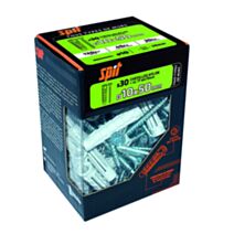 30 chevilles nylon universelles Ø10x50mm + vis TF Ø6x70mm - SPIT