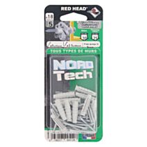 18 Chevilles Nordtech Conditions Extrêmes Ø5x25mm + Vis TF Ø3,5x30mm - RED HEAD