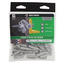 50 Chevilles Nordtech Ø6x30mm + Vis TF Ø4x40mm - RED HEAD