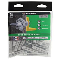 15 Chevilles Nordtech Ø10x50mm + Vis TF Ø6x70mm - RED HEAD