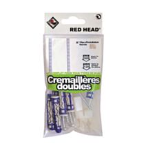 Kit crémaillères doubles MX Ø8 + vis Ø4.5x60mm + 6 clips - RED HEAD