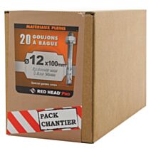 20 goujon ATX Ø12x100mm pour matériaux pleins.