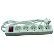 Multiprise 5 prises 16A interrupteur 1,5m blanc