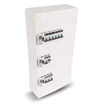 Coffret modulaire blanc pré-équipé 3 rangées 3 inter dif 11 disjoncteurs - DEBFLEX