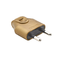 Fiche Mâle à Coiffe Sortie Droite 2P 6A Or - DEBFLEX