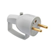 Fiche Mâle à Coiffe avec Anneau Sortie Droite 2P+T 16A Gris - DEBFLEX
