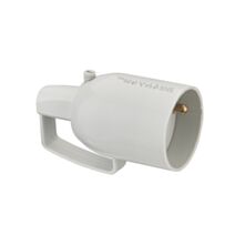 Fiche Femelle à Coiffe avec Anneau 2P+T 16A Sortie Droite Gris - DEBFLEX