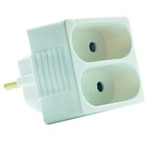 Fiche 2 prises Biplite Façade 2P 6A Blanc - DEBFLEX