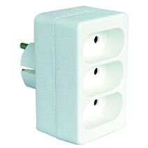 Fiche 3 prises Triplite Façade 2P 6A Blanc - DEBFLEX