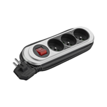 Multiprise Nola 3 Prises 2P+T 16A Noir Aluminium 1m - DEBFLEX