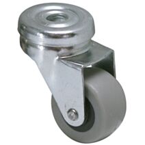 Roulette pour léger déplaçement à œil pivotante 6mm caoutchouc gris non tâchant Ø32MM - Charge supportée 20 kg - CIME