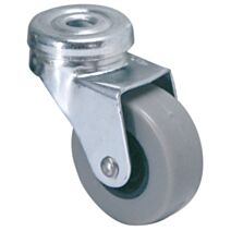 Roulette à œil pivotante 8mm caoutchouc gris non tâchant Ø42mm - Charge supportée 30 kg - CIME