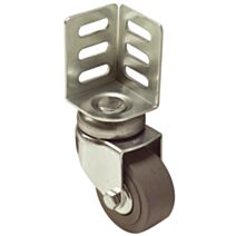 Roulette de cornière à platine pivotante caoutchouc noir Ø50mm - Charge supportée 50 kg - CIME 