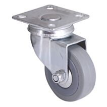 Roulette manutention à platine pivotante caoutchouc gris non tâchant Ø50mm - Charge supportée 40 kg - CIME