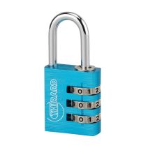 Cadenas à combinaison modifiable 3 viroles aluminium bleu 30mm - THIRARD