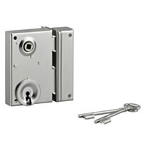 Serrure de grille et portail pêne dormant 1/2 tour zinguée 70x110mm droite