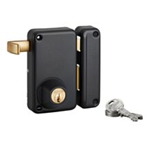 Serrure applique verticale à double cylindre à tirage 75x130mm droite - THIRARD