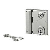 Serrure de grille et portail pêne dormant 1/2 tour zinguée 70x110mm gauche