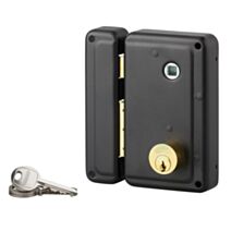 Serrure applique verticale à cylindre à double cylindre à fouil76x130mm gauche