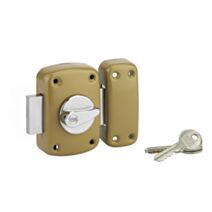 Verrou Corvette à bouton et cylindre 50mm époxy bronze - THIRARD