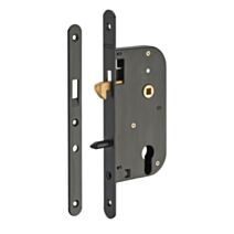 Boîtier de serrure à mentonnet époxy noir bouts ronds - THIRARD