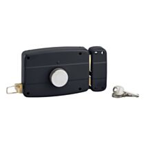 Serrure de garage à cylindre et bouton à tirage 140x90mm droite - THIRARD