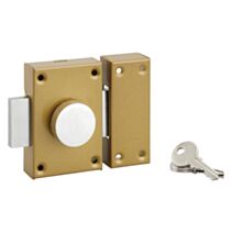 Verrou cambré à bouton et cylindre Ø25x40mm 3 clés - 1ER